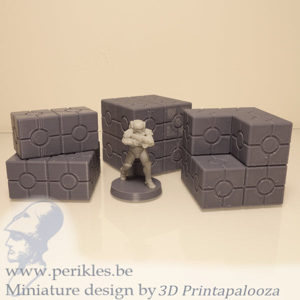 3x SciFi Crate Stacks (28mm - 35mm terrain)