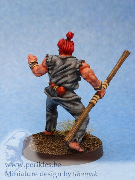 Male Fighting Monk (28mm miniature)