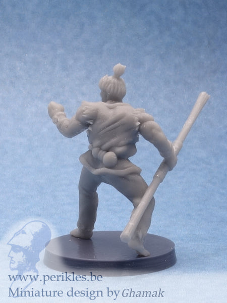 Male Fighting Monk (28mm miniature)