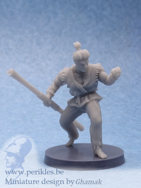 Male Fighting Monk (28mm miniature)