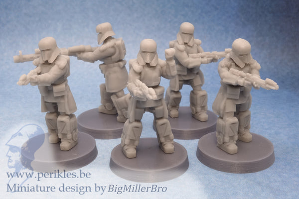 Snowsuit Exotroopers (5x 35mm wargaming miniatures)