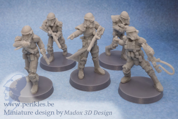 Terror Trooper Squad (5x 35mm wargaming miniatures)