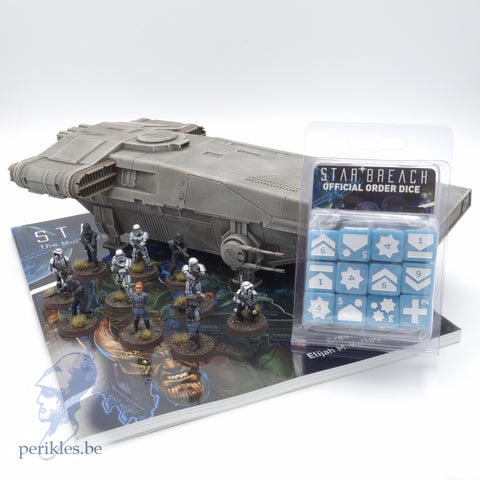 Introducing: Star Breach rulebook, dice, miniatures and more...