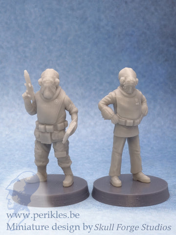Squid Leaders (2x 35mm wargaming miniatures)